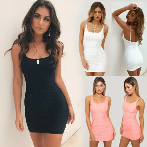 Сексуальное женское летнее Короткое мини платье с открытой спиной Клубное