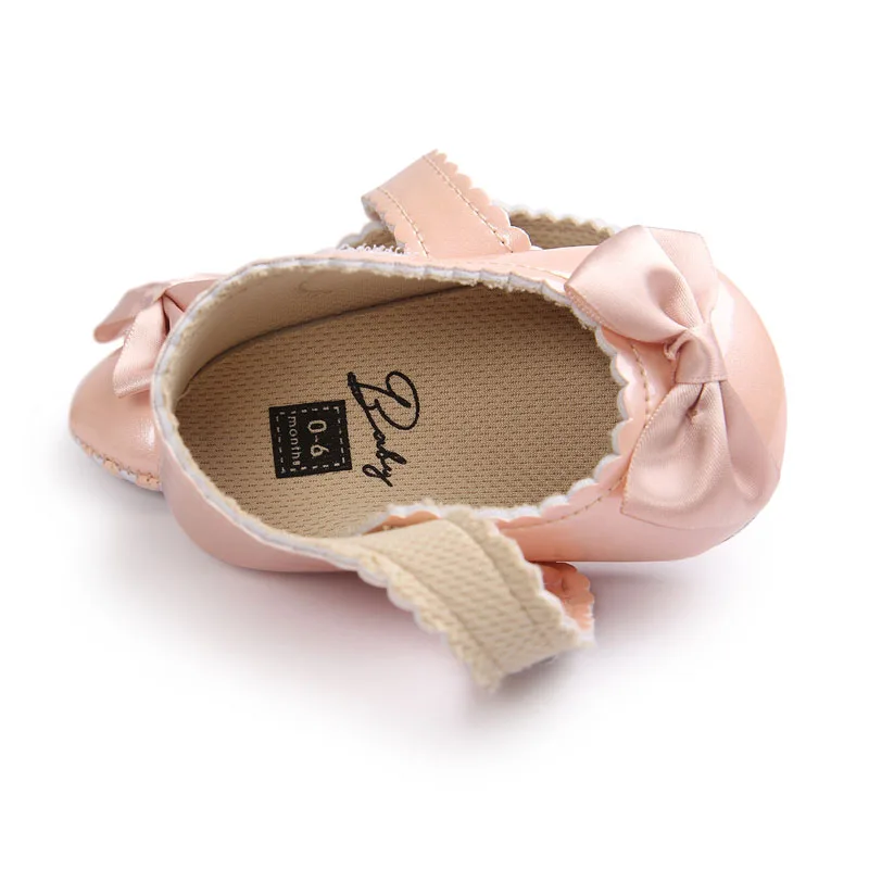 Autumn Soft Sole Girl Baby Shoes PU First Walkers Butterfly-knot Princess Moccasins Shoe 0-18 Months |