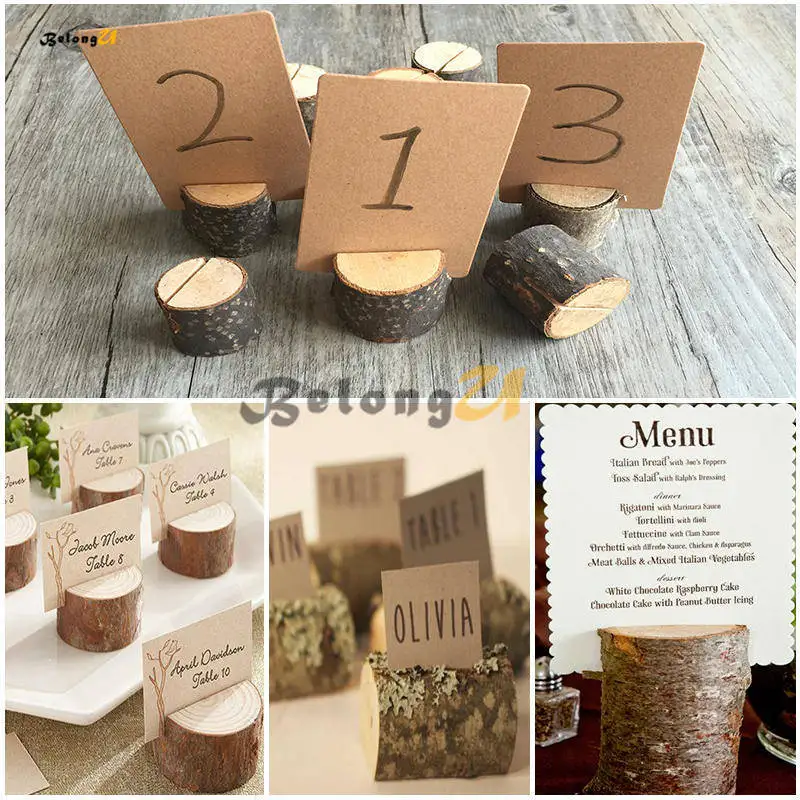 Деревенские настольные подставки под номера для свадьбы помолвки Рождества
