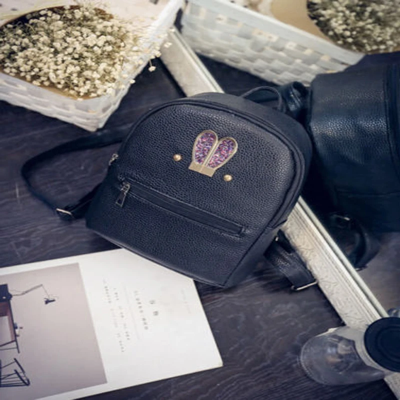 

2018 Brand Women Bag Backpack Girl School Shoulder White Backpack PU Leather Travel Rucksack Black Bags