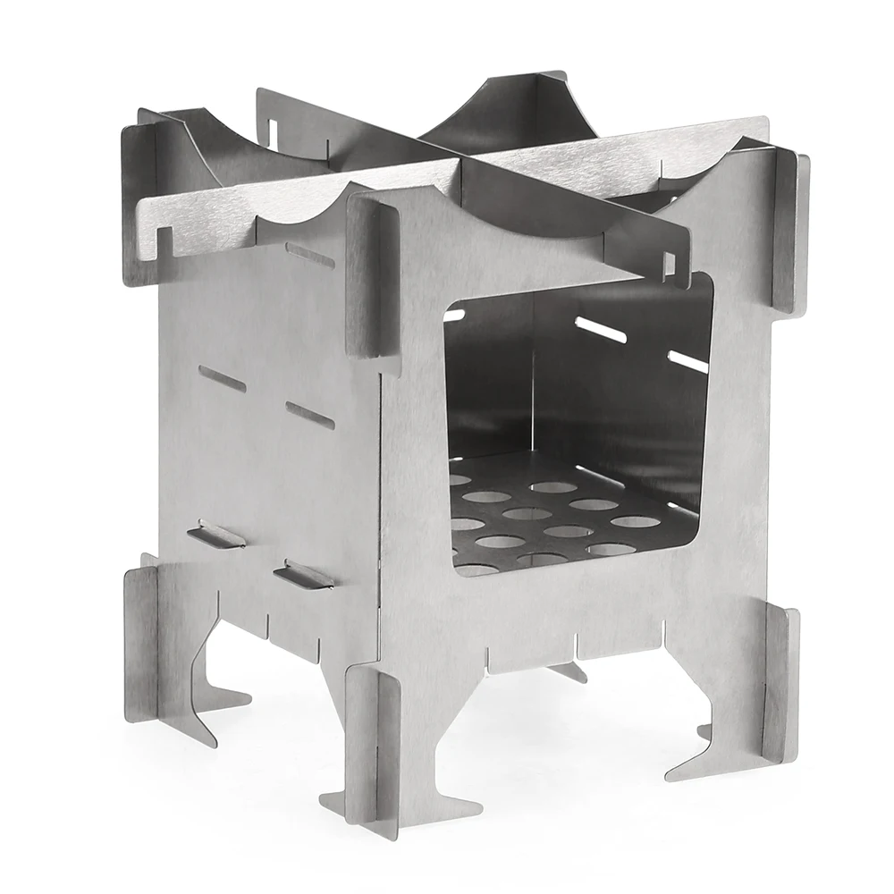 Легкая титановая складная деревянная горелка плита для отдыха на открытом