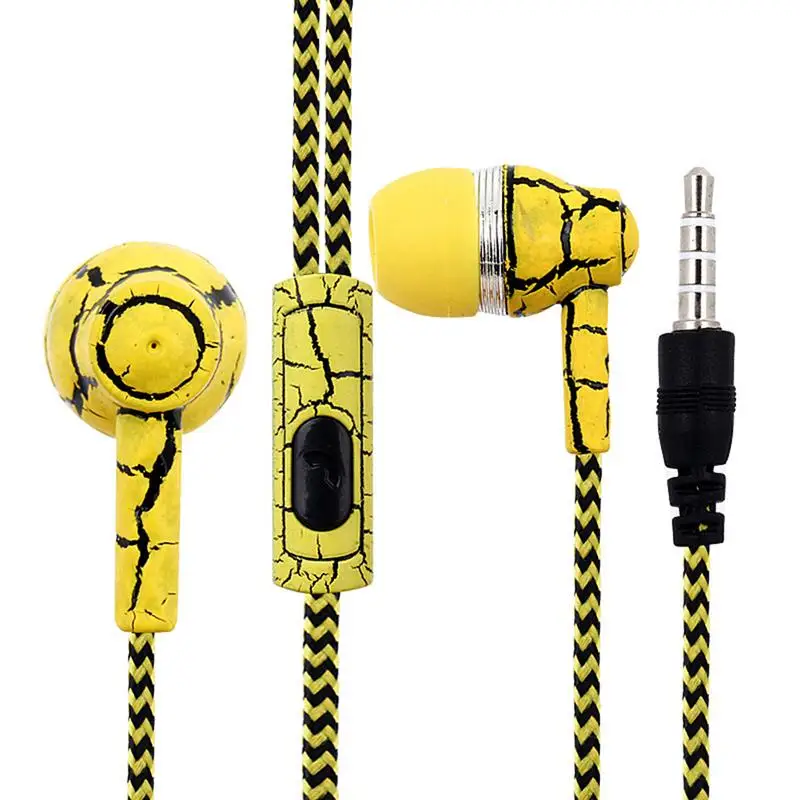 Стильная гарнитура наушники вкладыши с трещинами MP3 Универсальные толстый звук