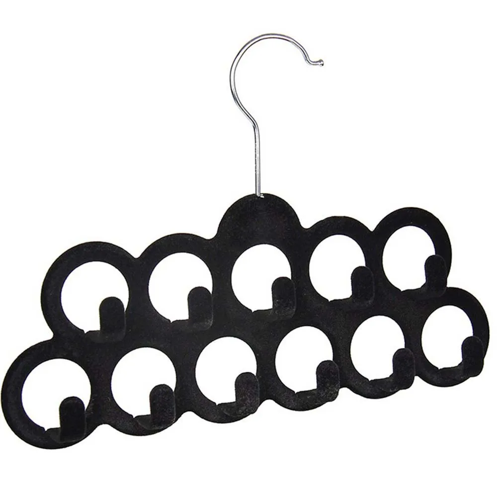 Promotion! Multifunctional Scarf Hanger with 11 Hooks in Flocking Random Color | Дом и сад