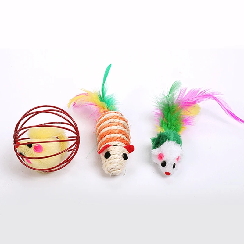 Cat Toy Ball Interactive Toys Play Chewing Rattle Scratch False Mouse Mini Funny Playing Training Pet Supplies S | Дом и сад
