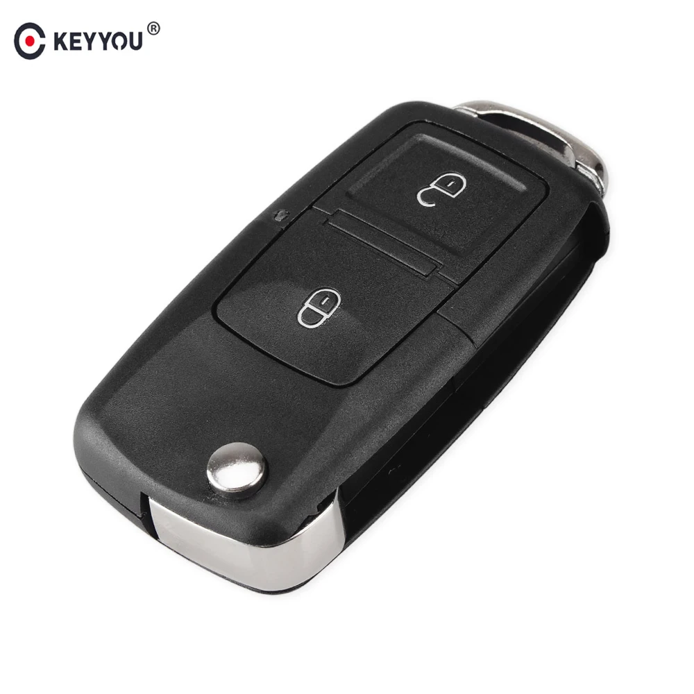 Раскладной корпус для ключей KEYYOU чехол с двумя кнопками Volkswagen VW MK4 Bora Golf 4 5 6 Passat Polo