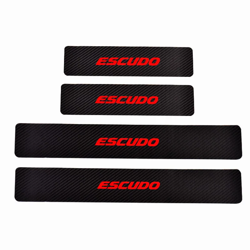 

4PCs Car Door Sill Scuff Plate Protector For Suzuki Escudo Carbon Fiber Pu leather Car Accessories