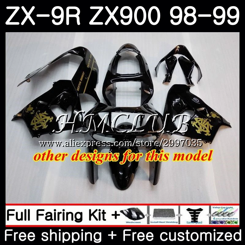 Синий корпус пламени для KAWASAKI NINJA ZX 900 ZX900 ZX9 R 9R 1998 1999 65HC. 7 9 900CC ZX9R 98 99