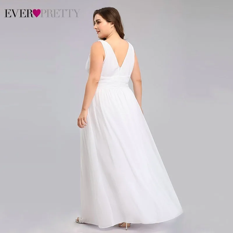Свадебные платья размера плюс Ever Pretty элегантные шифоновые трапециевидные