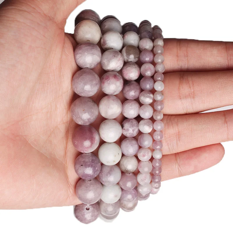 Beads Natural Stone Purple Lavender Violet Lilac Loose Round Spacer For Bracelet &amp jewelry Making 4 6 8 10 12mm | Украшения и