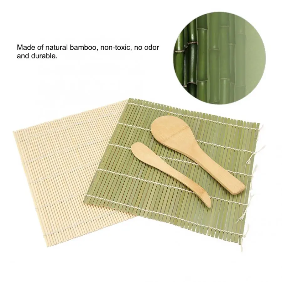 4 шт./компл. бамбуковый роликовый коврик для суши + расширитель риса весло набор