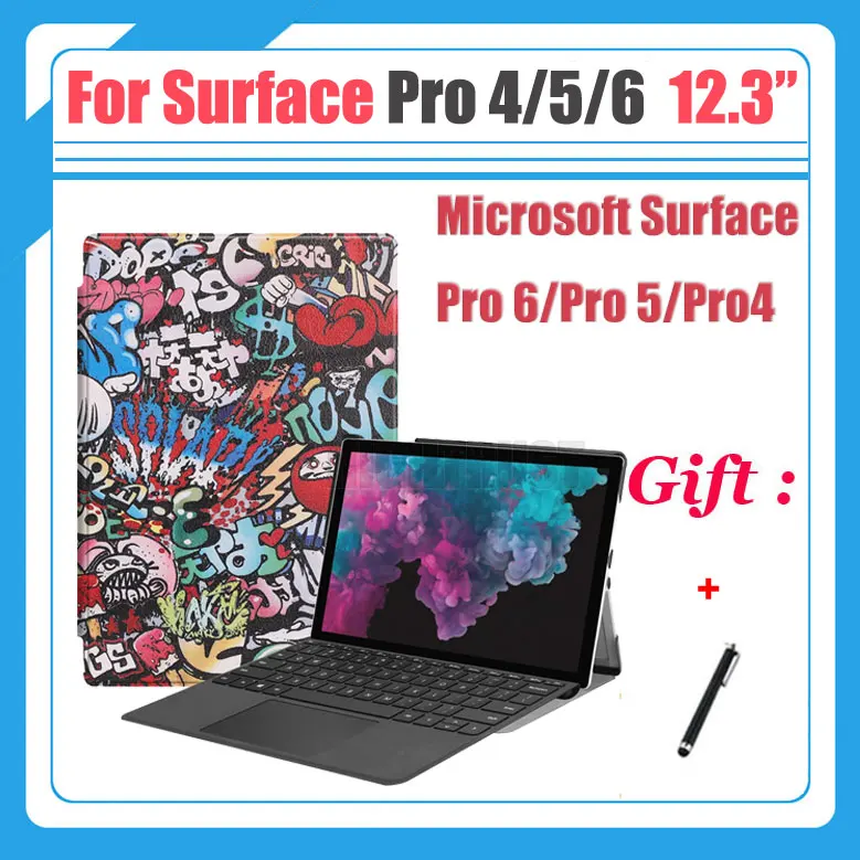 Для Microsoft Surface Pro 4 5 6 PU кожаный чехол подставка для 12 3 ''планшетный ПК Защитный +