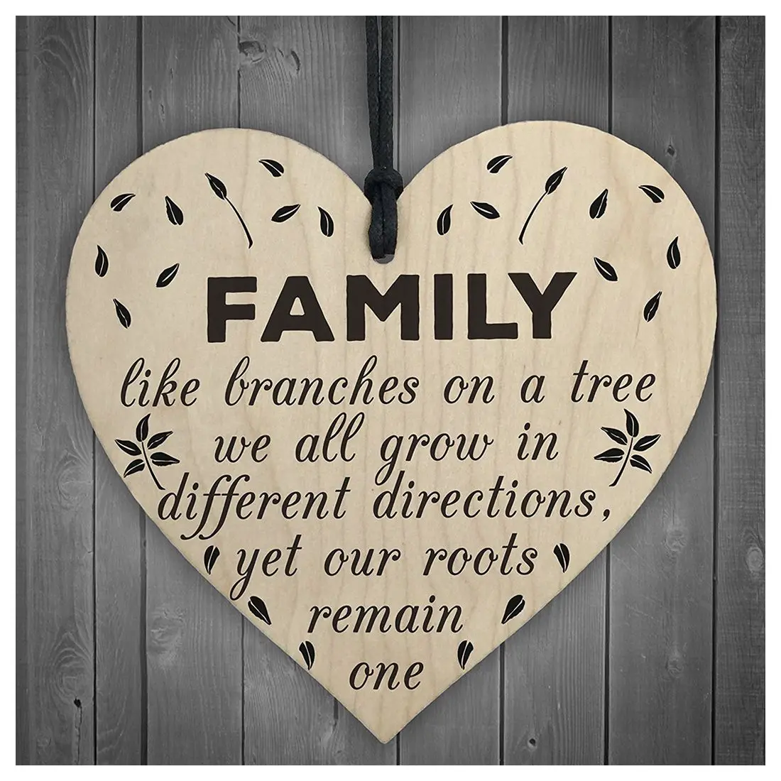 Hot Sale Family Roots Remain One Wooden Hanging Heart Shaped Families Plaque Love Gift | Дом и сад
