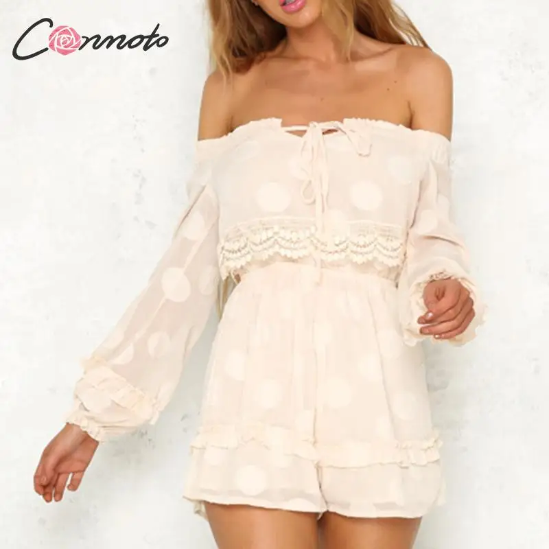 Conmoto Шифоновые летние комбинезоны сексуальные винтажные ромперы короткие в