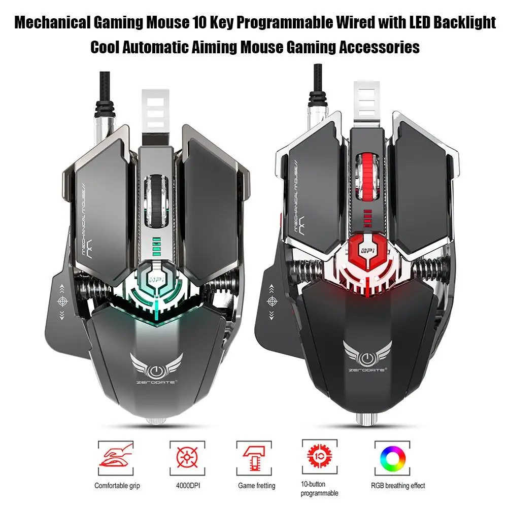 Механическая Проводная игровая мышь Professional Gamer компьютерная со светодиодный