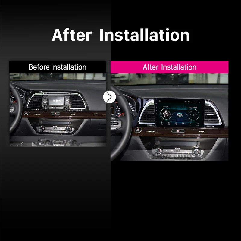 Стерео головное устройство Seicane 9" сенсорный экран мультимедийный проигрыватель 2Din на Android 9.1 для автомобиля KIA K4 Cachet 2018 с функцией зеркального отображения Mirror Link, поддержкой WIFI и AUX.