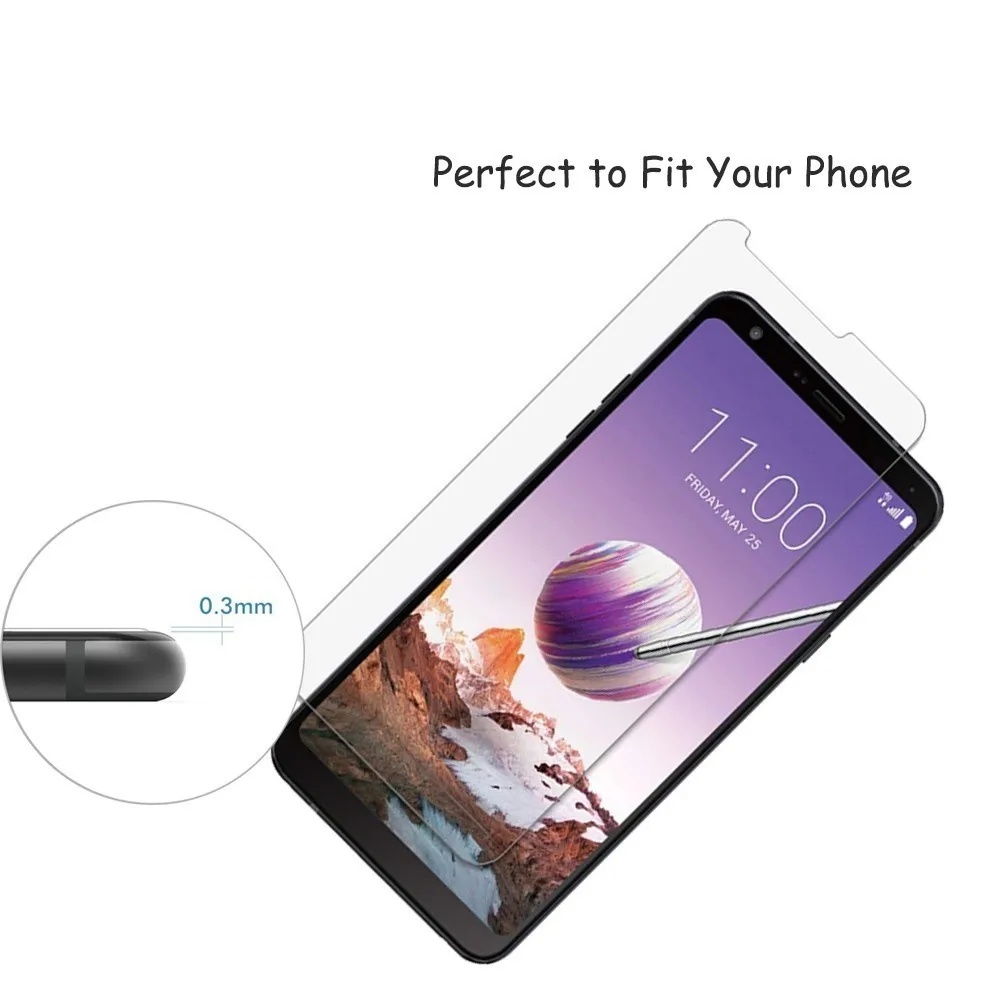 2 упаковки для LG Q Stylo 4 5 Stylus k11 Plus Q7 9H 0 3 мм 2.5D прозрачное закаленное стекло Защита