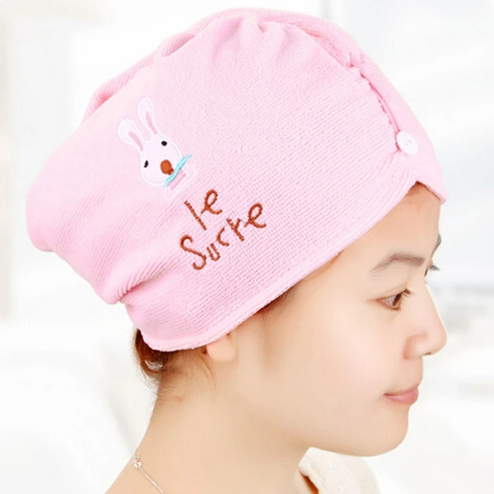 Cartoon Rabbit Super Absorbent Fiber Dry Hair Cap Towel 2PCS | Аксессуары для одежды