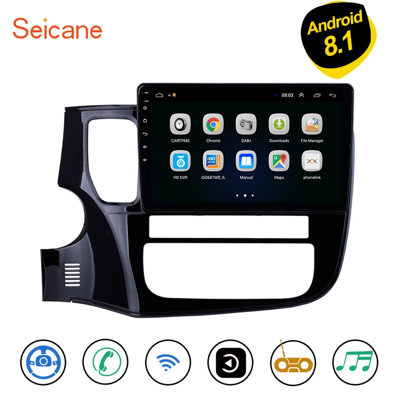 Seicane для 2014 2015 2016 2017 Mitsubishi OUTLANDER 2din Android 8 1 автомобильный мультимедийный плеер GPS