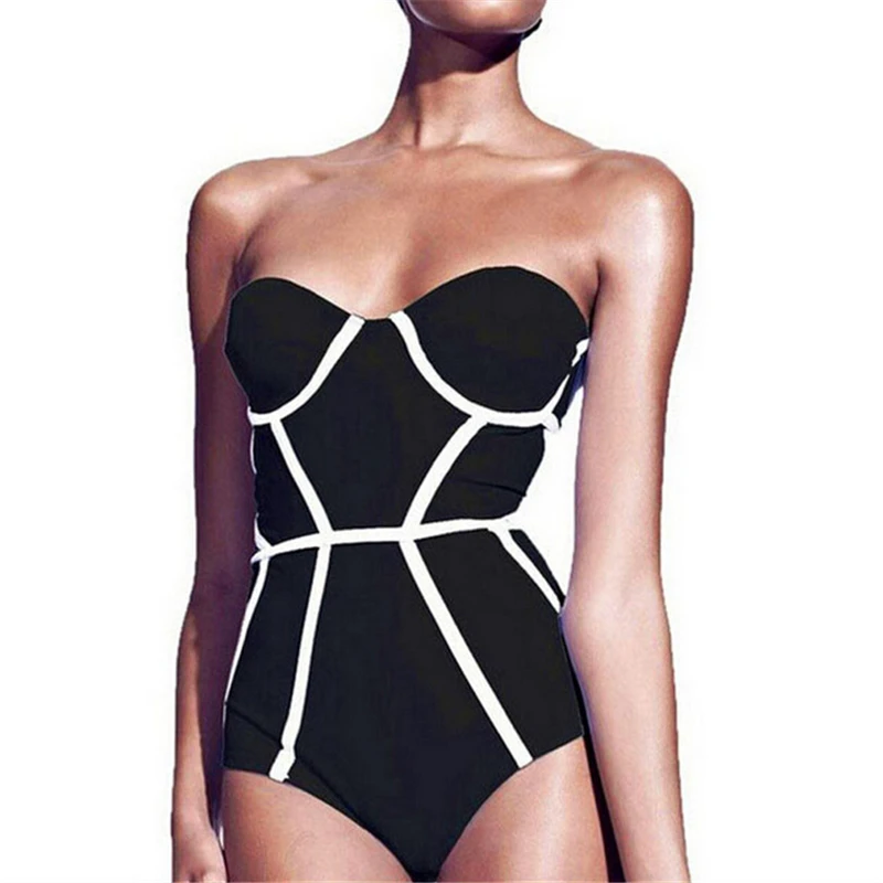 One Piece Swimsuit Women Off Shoulder Bikini Push Up Swimwear Ladies Bathing Suit 2019 Monokini | Спорт и развлечения