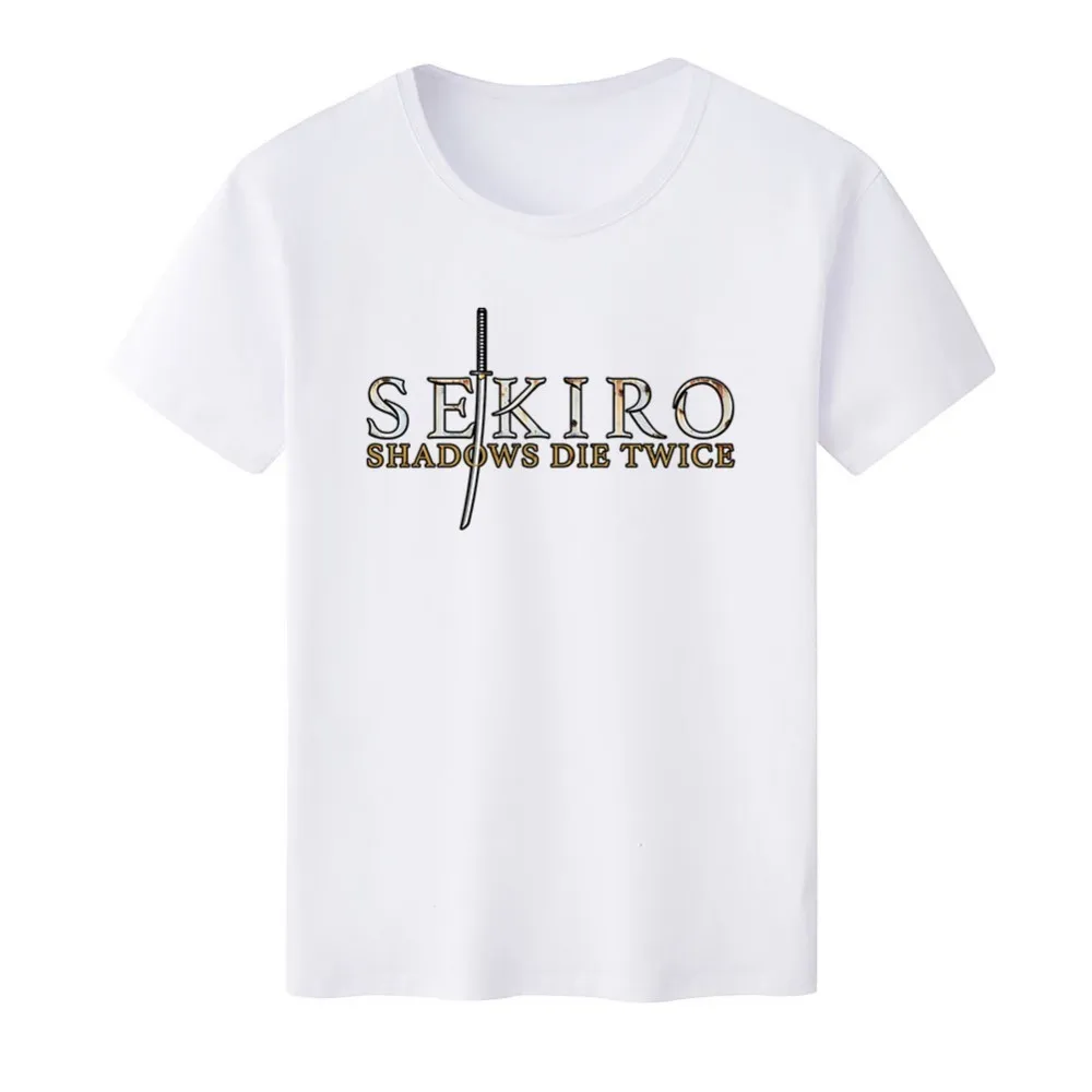 Мужская футболка с коротким рукавом круглым вырезом и принтом для игры SEKIRO Shadow Die
