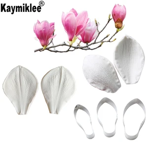 Магнолия лепесток Вайнер $ резак Пособия по кулинарии Инструменты Силиконовые Фондант Mold DIY торт украшение полимерной глины Смола Fimo супер CS326