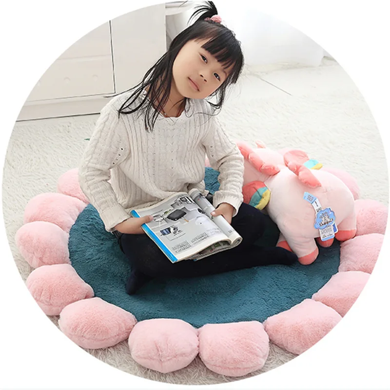 LDAJMW INS Flower Children's Cushion Plush Floor Mat Toy Crawling Multi-function Can Be Used As | Дом и сад