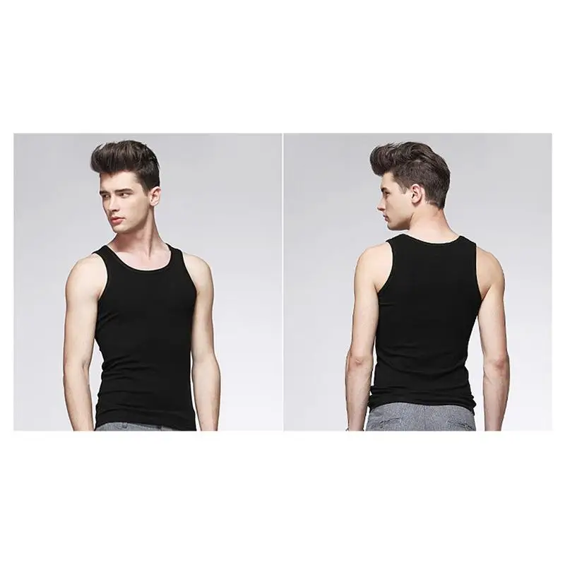 Мужской спортивный жилет поглощающий пот H образной формы с круглым воротником