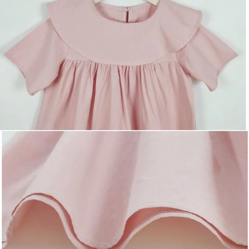 Платье с оборками и воротником для девочек летняя одежда Новинка 2019 года модное