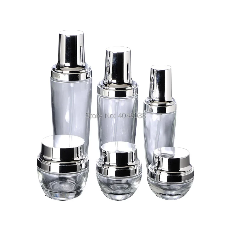 Эмульсия стеклянная бутылка пустой пресс насос Прозрачный многоразовый