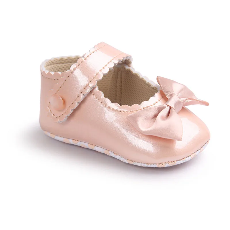 Autumn Soft Sole Girl Baby Shoes PU First Walkers Butterfly-knot Princess Moccasins Shoe 0-18 Months |