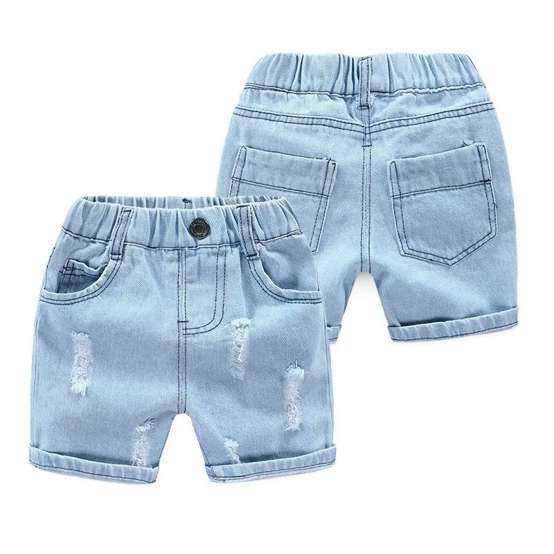 

New Boys Summer Denim Shorts Casual Kids Elastic Waist Cotton Short For Boy Children Beach Trousers Toddler Baby School Clothes