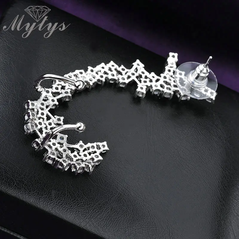 Mytys, модные серьги, каффы, серьги, высокий уровень, циркониевые растения, дизайн, ушные манжеты, клипсы, серьги для девушек, E118