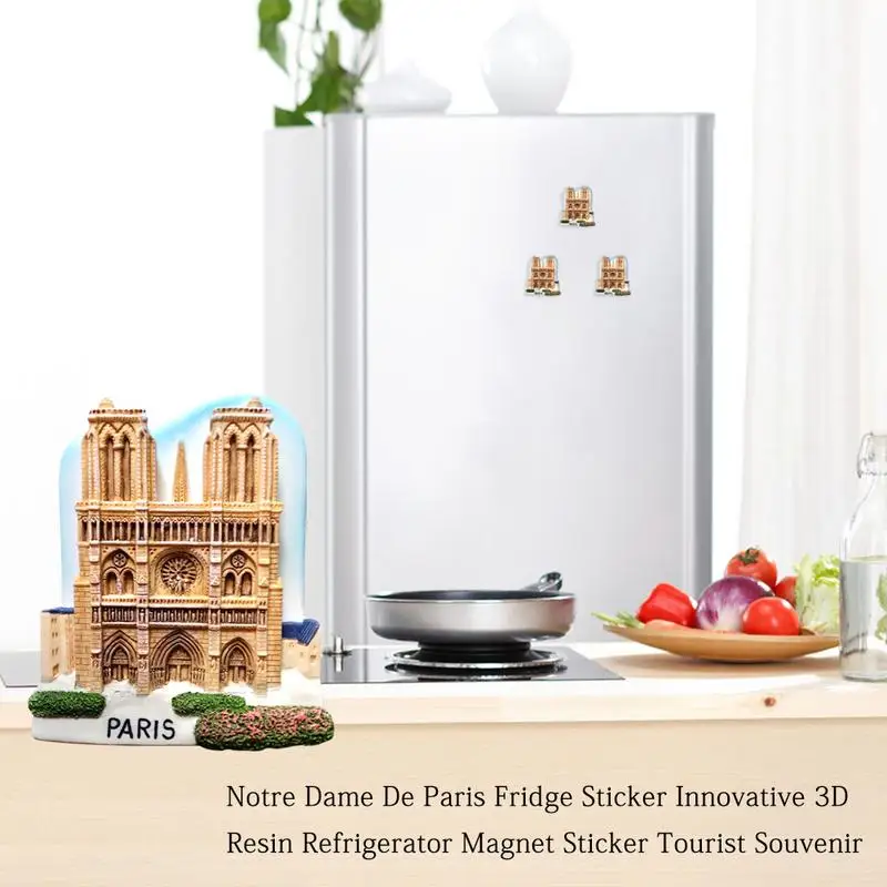 Notre Dame De Paris стикер на холодильник инновационная 3D Резина магнит наклейка