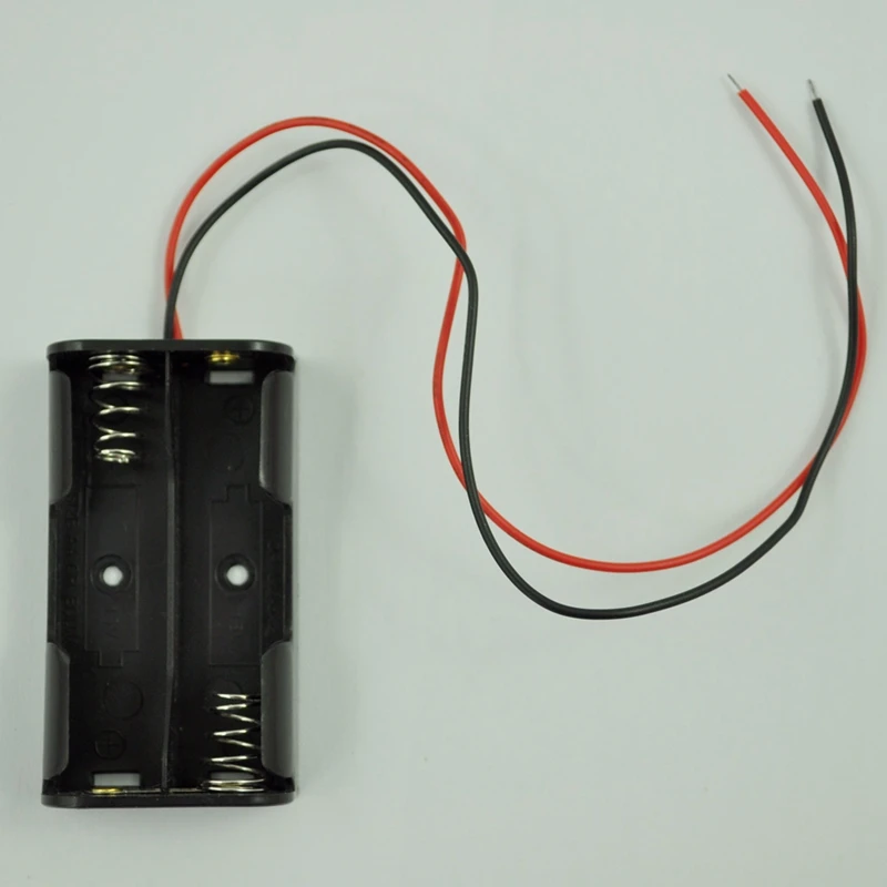 SODIAL(R)/черный Пластик 2x1 5 V AA Батарея ведущий проводной сотовый Чехол Коробка