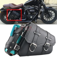 motorcycle right saddle bag waterproof side bag bike side storage fork tool pouch for harley sportster choppers softails 2004 up