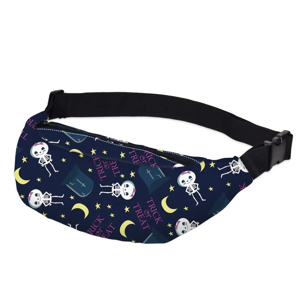 Deanfun печать на Хэллоуин с надписью Trick or treat Fanny Pack человек водонепроницаемый череп