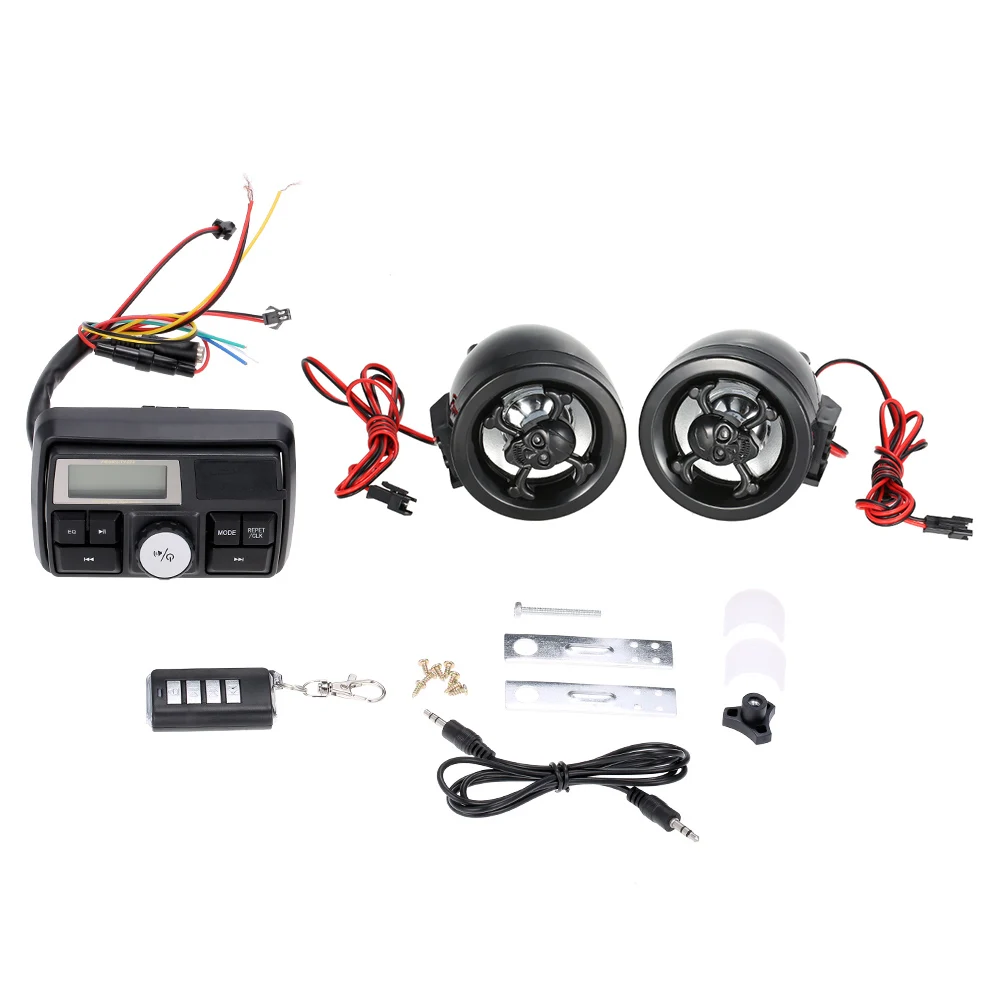 Аудиоусилитель KKMOON на руль мотоцикла 3 дюйма стереоколонка FM MP3 USB SD AUX с пультом