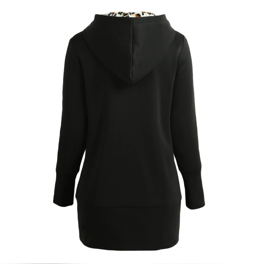 Женское пальто с капюшоном Romacci Abrigos mujer invierno повседневное теплое леопардовой
