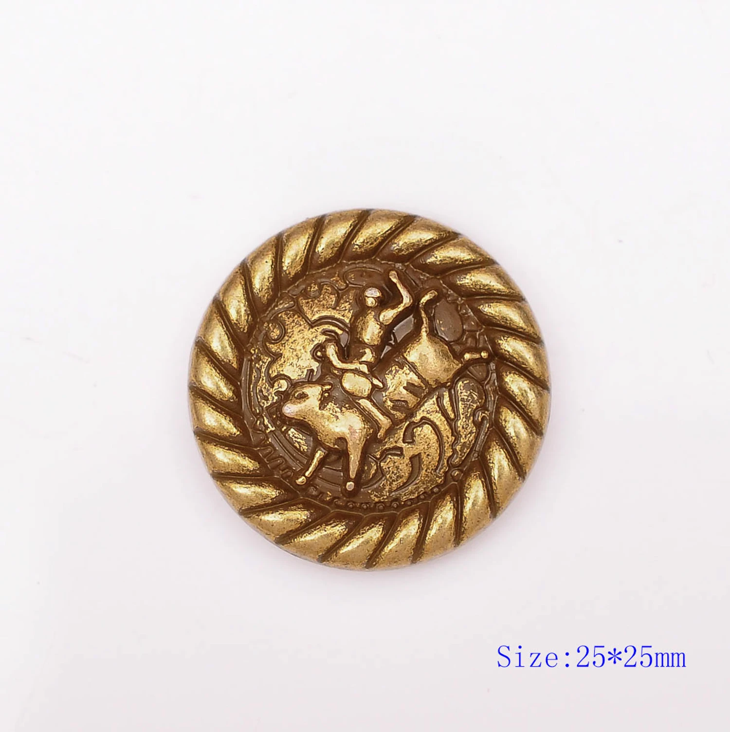 25*25mm 1&quot Antique Silver/Brass Western Cowboy Bull Rider Rodeo Horse saddles Leathercraft Belt Bag Shoe Concho Button Lot 10pcs |