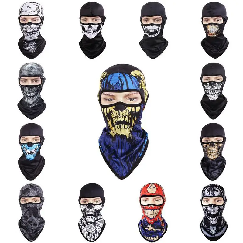 Новинка 3D череп мотоциклетная велосипедная маска для всего лица теплый моторный