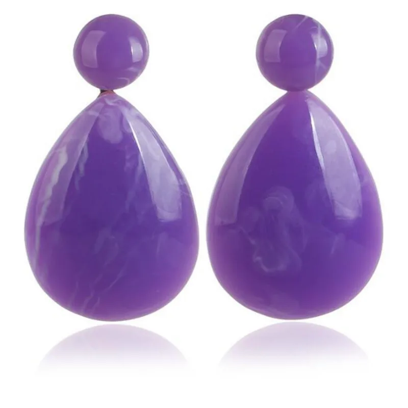 2019 Новый Красный Желтый Розовый Смола большой воды серьги-гвоздики Для женщин