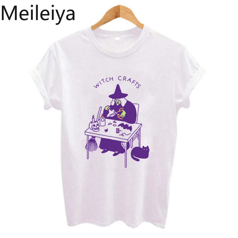 Женская футболка с короткими рукавами и графикой ведьмы 2019|Футболки| |