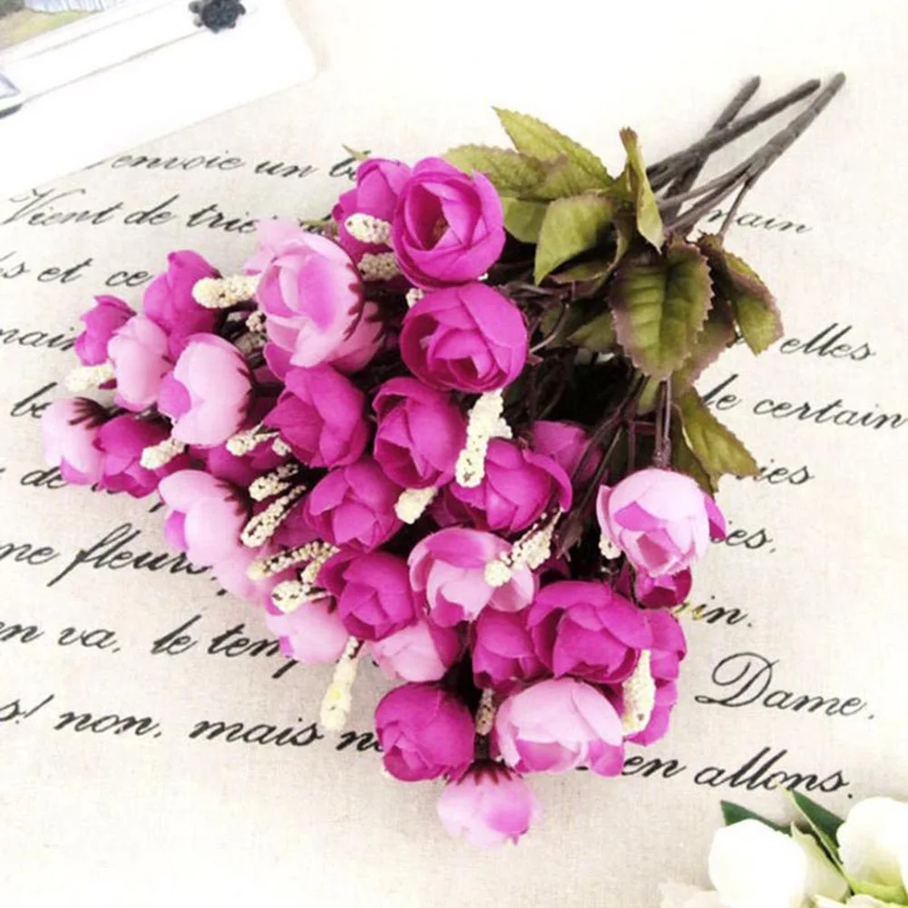 Домашние искусственные розы Шелковые цветы 18 цветочных головок Камелия Пион