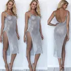 Женский пляжный костюм, сексуальный однотонный купальный костюм с V-образным вырезом, на лето, 2019