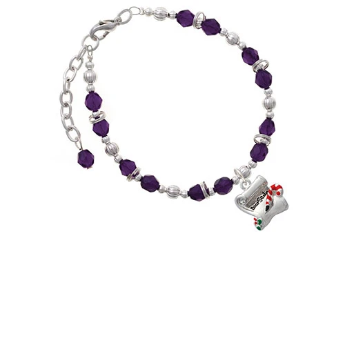 Дорогой Санта письмо пурпурные бусы браслет |