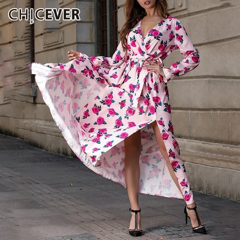 CHICEVER/весеннее богемное Стильное женское платье с рукавами-лепестками и