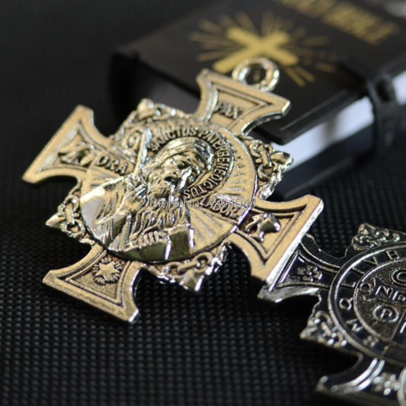 Католический Санта Бенедикт pax металлическая подвеска crux sanctia patris st. Benedict bless