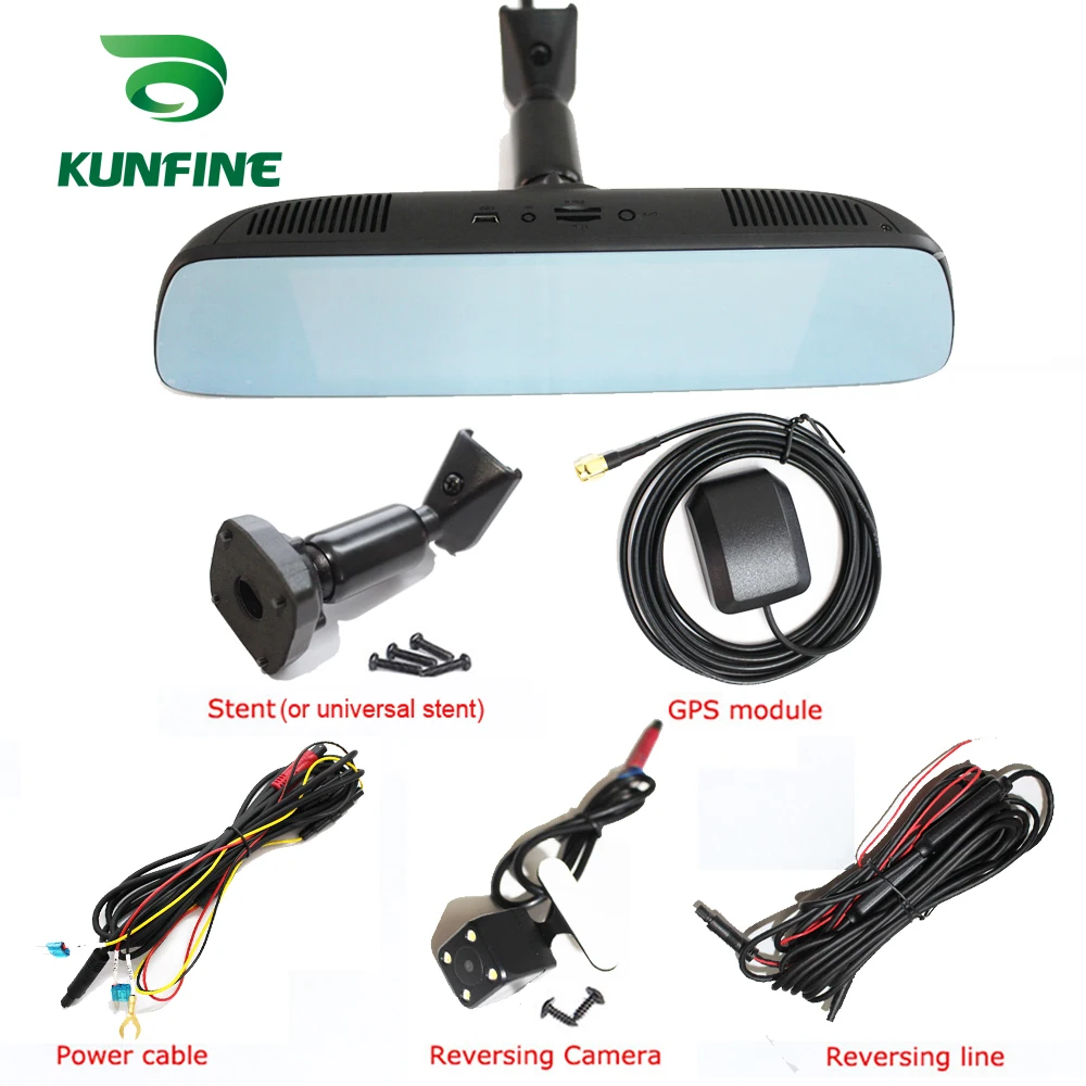 KUNFINE 10 &quotAndroid GPS Navi видеорегистратор Автомобильный зеркальный две камеры Запись