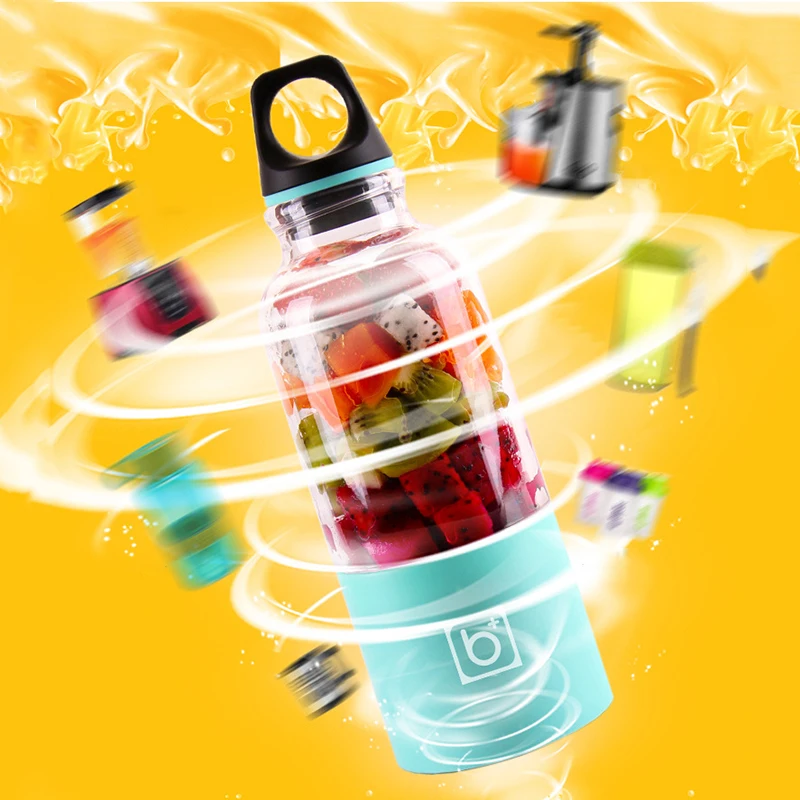 New 500ml Portable Juicer Cup USB Rechargeable Electric Automatic Bingo Vegetables Fruit Juice Tools Maker Blender Mixer B |