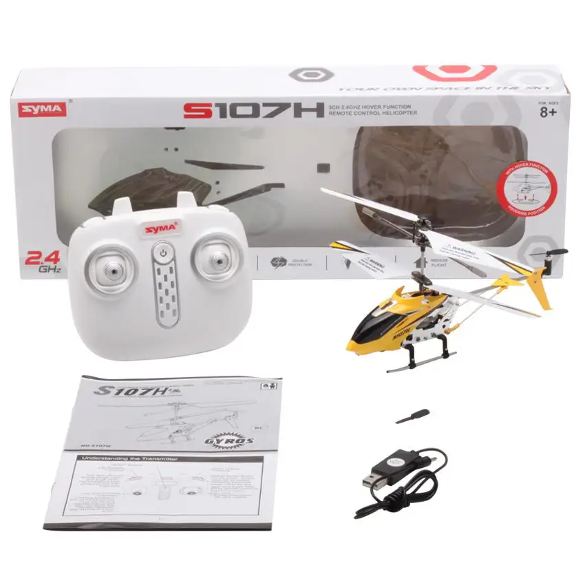 S107H Gyro Metal 2 4G радио 3 5 H Мини вертолет RC дистанционное управление высота удержания